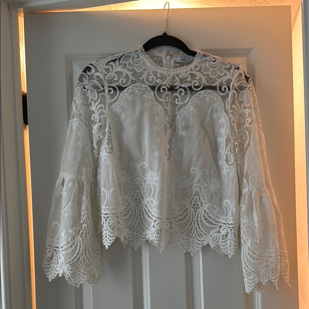 Elegant White Lace Blouse